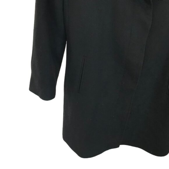 Fleurette Womens Size 14 Black Wool Cashmere Blend Winter Peacoat - Picture 3 of 6
